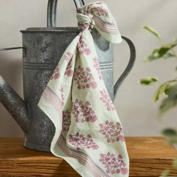 Anthropologie Block Print Cotton Bandana - Picture 1 of 3